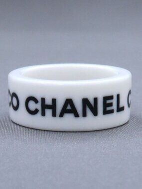 Chanel Logo Ring White